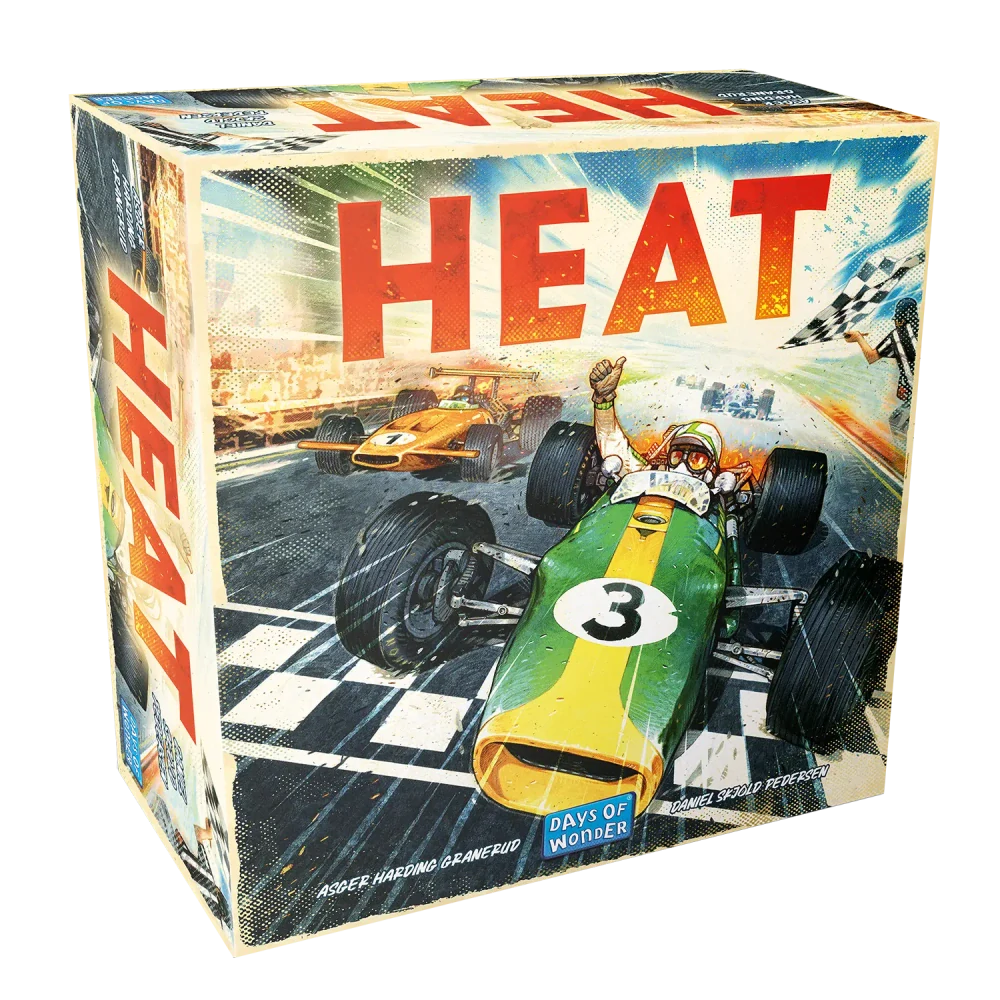 Heat – krabice českého vydání závodní deskové hry Days of Wonder s historickými monoposty