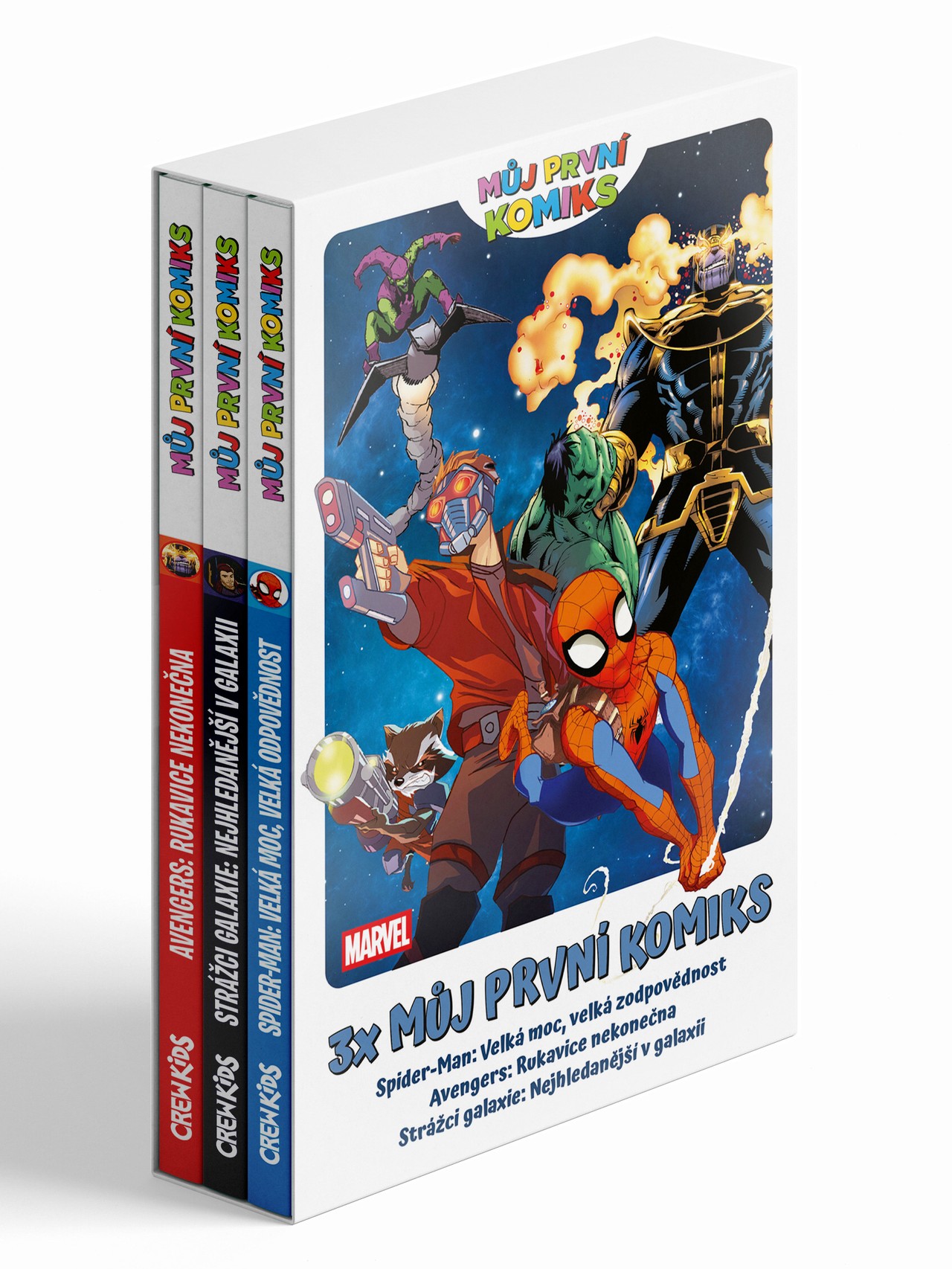 Speciální balíček 3× Můj první komiks – oficiální fotografie tří komiksů Marvel od CREW