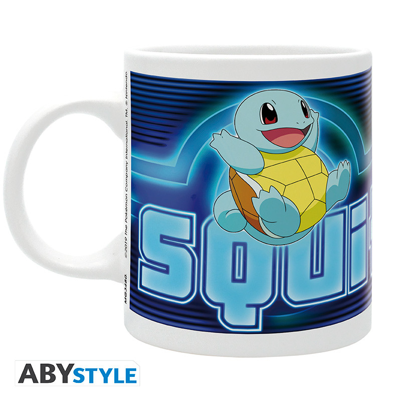 Pokémon keramický hrnek Squirtle Neon 320 ml ABYstyle MG3480 – hlavní fotografie s postavou Squirtla