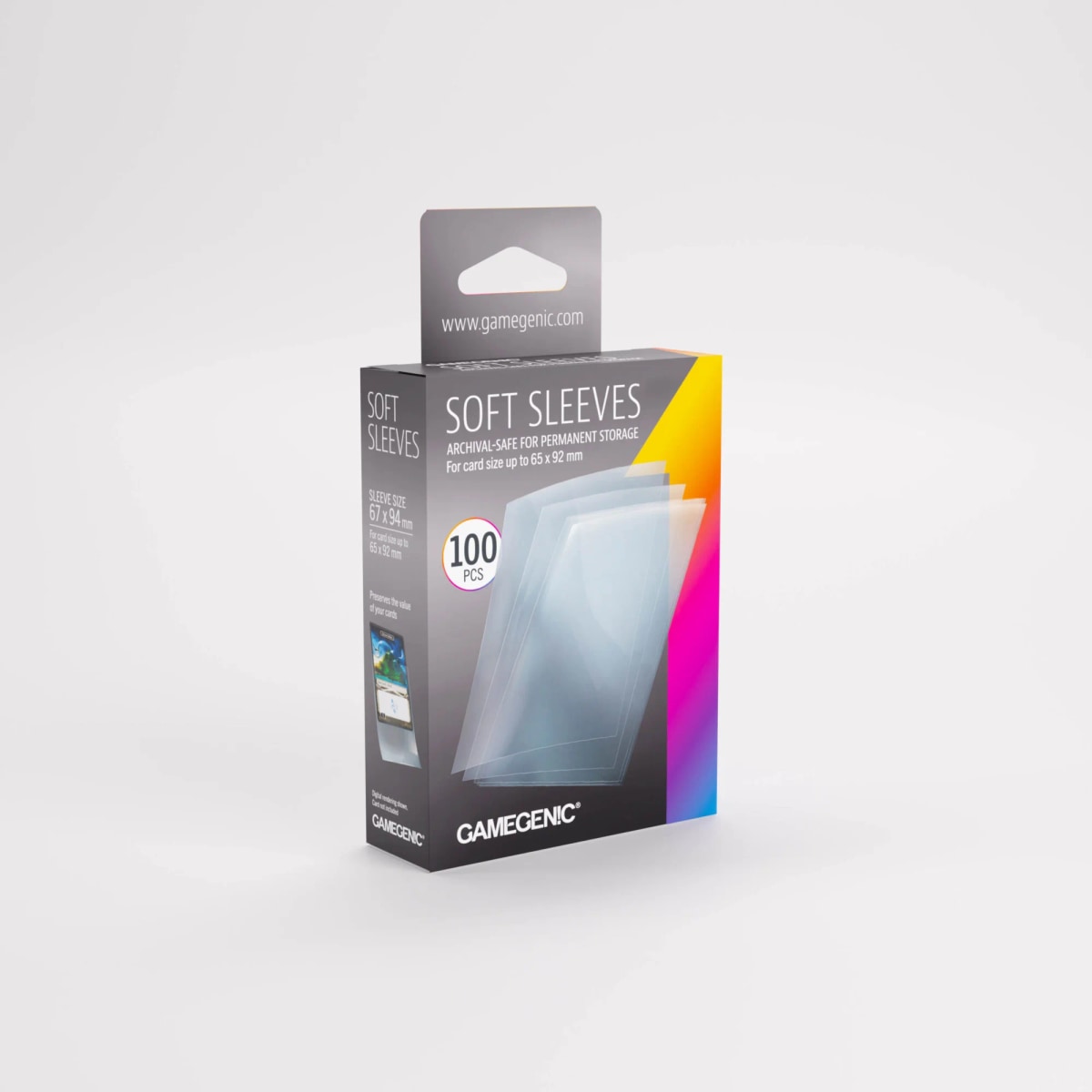 Gamegenic Soft Sleeves – balení 100 čirých obalů na karty 67 × 94 mm