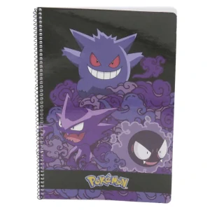 Pokémon Blok kroužkový A4 – přední obálka s Gengarem, Haunterem a Gastlym