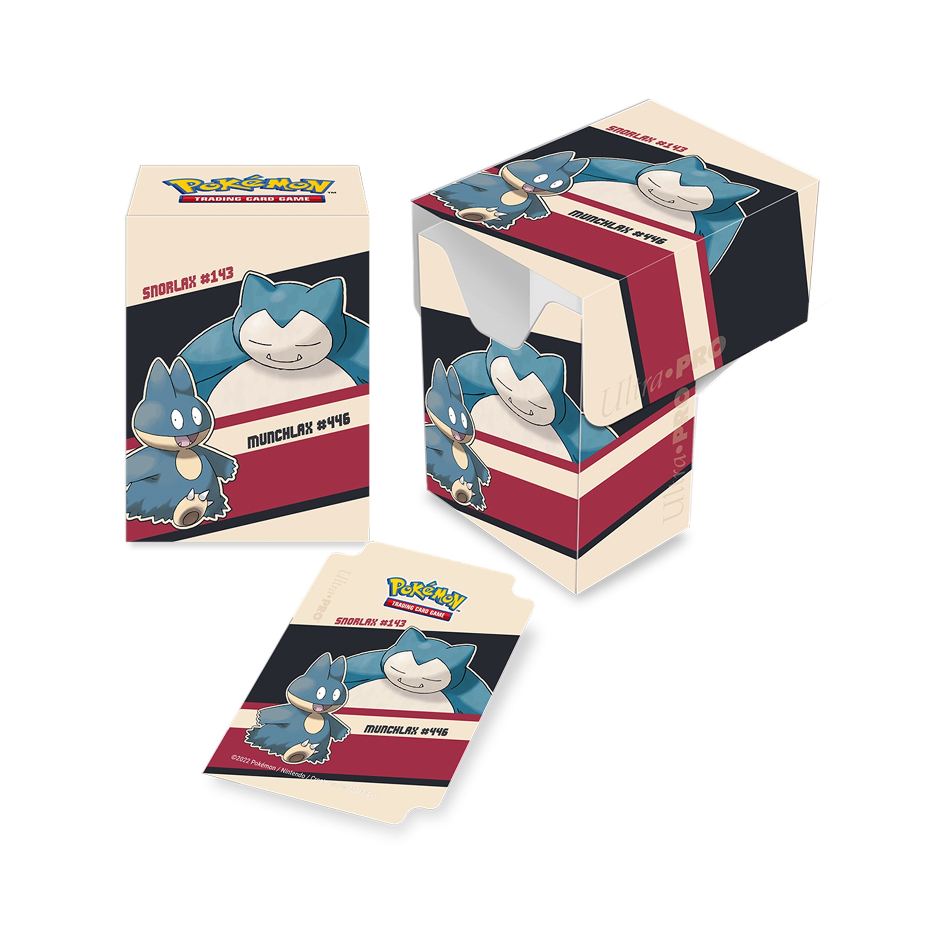 Přední pohled na Pokémon Ultra PRO Deck Box Snorlax & Munchlax