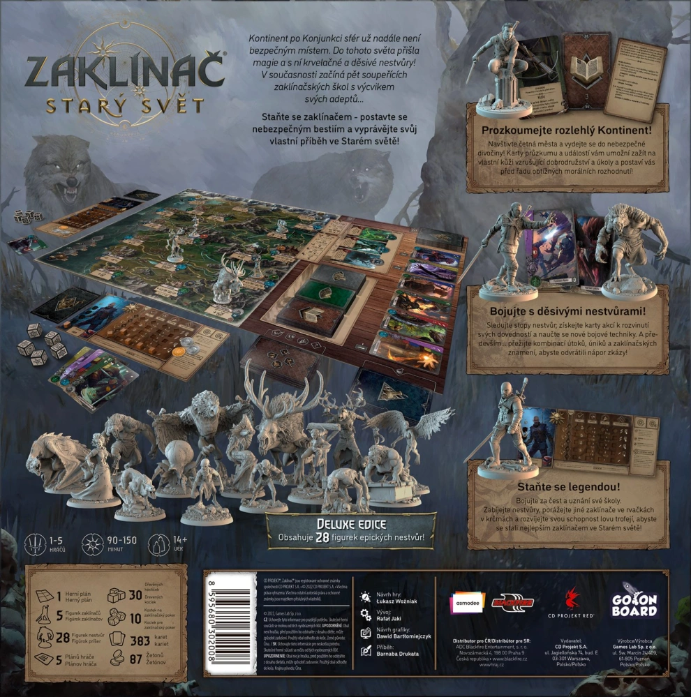 Zaklínač: Starý svět – Deluxe edice – přehled herních komponentů a figurek nestvůr