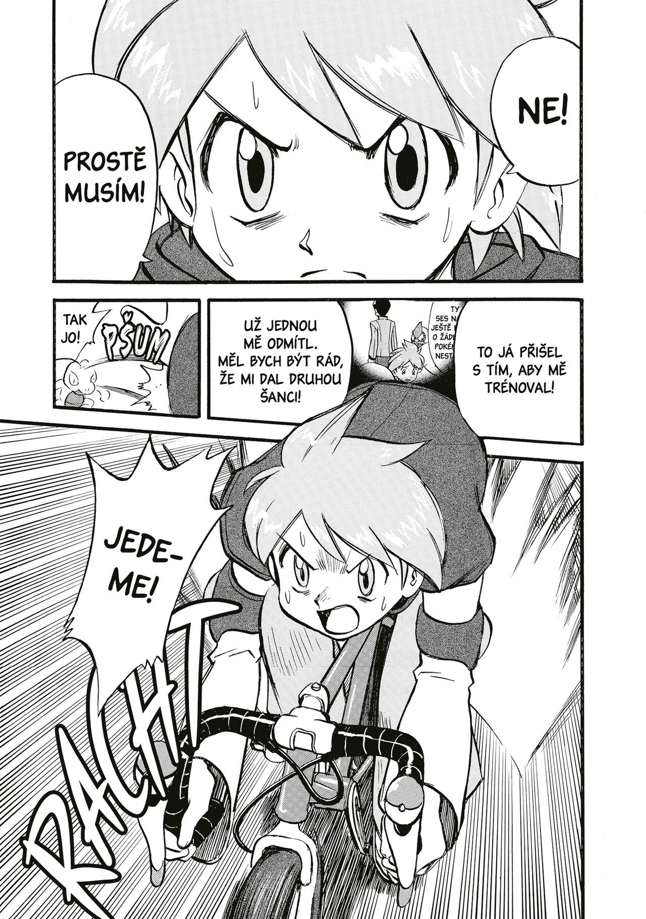 Pokémon 20 (Ruby a Sapphire) – ukázková černobílá stránka mangy