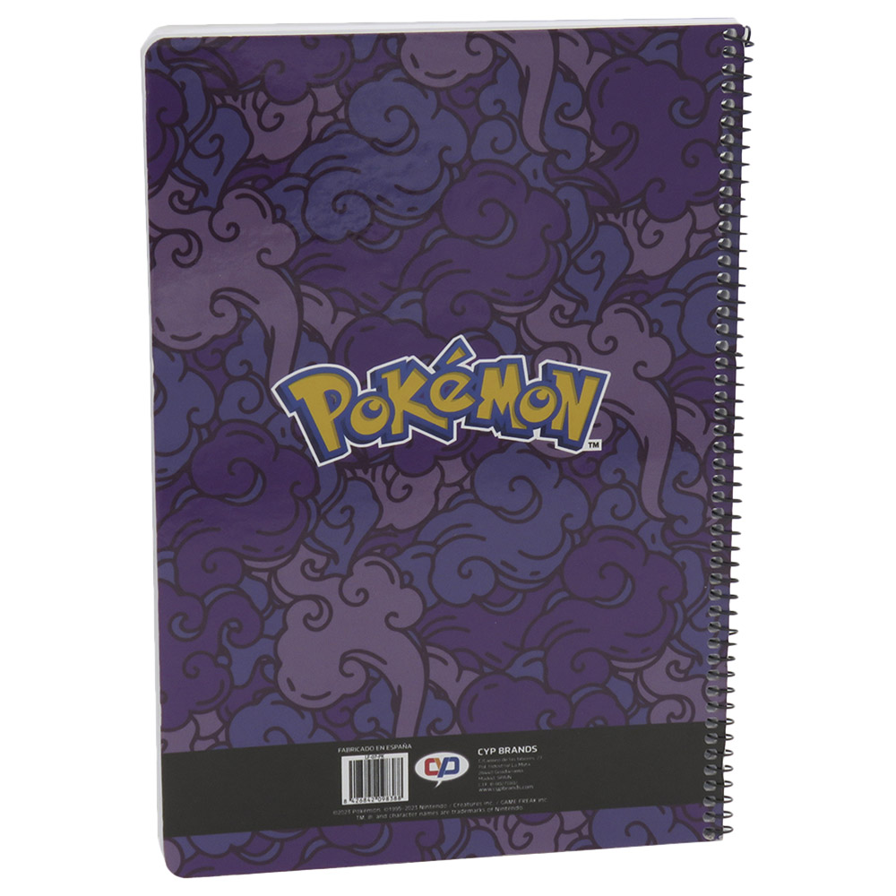 Pokémon Blok kroužkový A4 – zadní strana obálky s logem Pokémon a kroužkovou vazbou