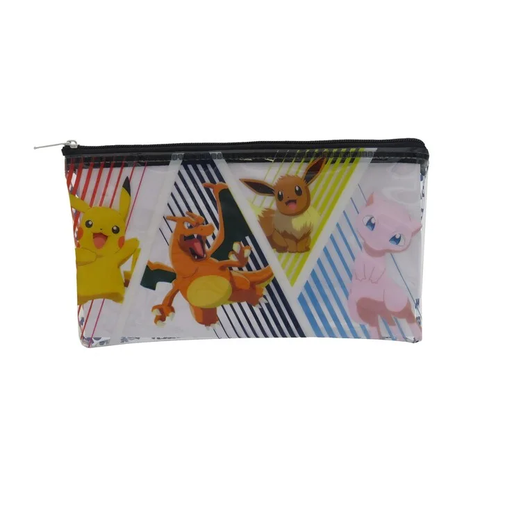 Pokémon penál na zip s motivy Pikachu, Charizarda, Eeveeho a Mew – samostatný pohled na pouzdro