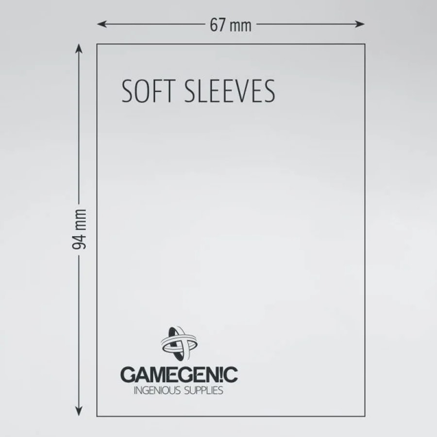 Rozměry Gamegenic Soft Sleeves: obal 67 × 94 mm, karta do 65 × 92 mm