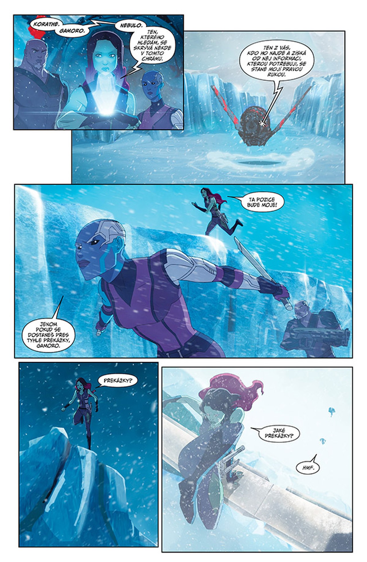 Můj první komiks – ukázková barevná stránka ze Strážců galaxie