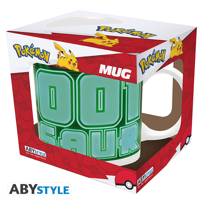 Pokémon hrnek Bulbasaur Neon 320 ml – pohled na hrnek a krabičku