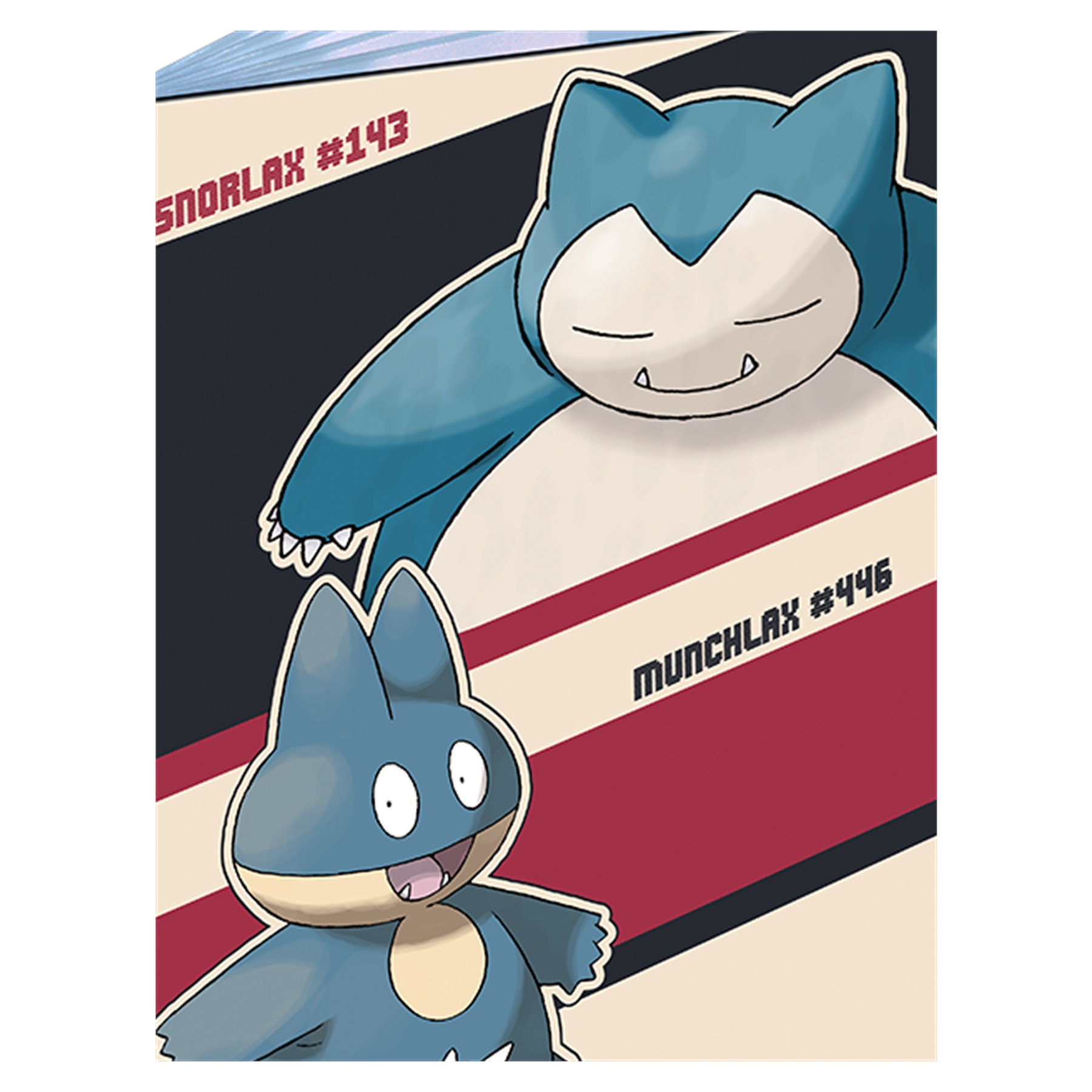 Detail motivu Snorlaxe a Munchlaxe na obalu alba Pokémon Ultra PRO