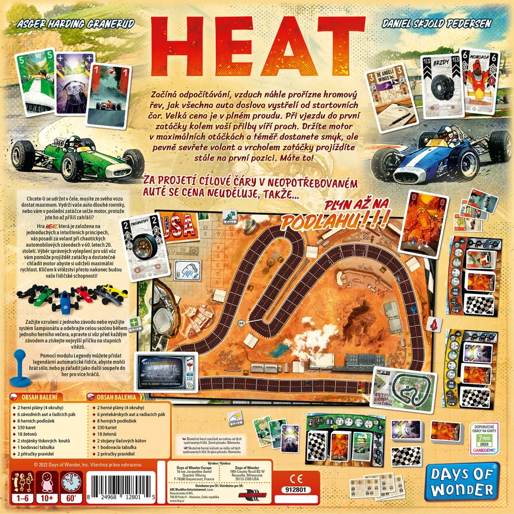 Heat – zadní strana českého balení s popisem a obsahem