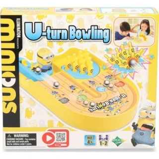 Mimoni: U-Turn Bowling – přední strana balení stolní bowlingové hry EPOCH Games
